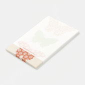 Dekorative Schmetterlingsmuster auf Cremehintergru Post-it Klebezettel (angewinkelt)