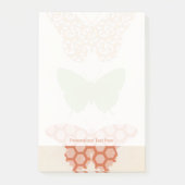Dekorative Schmetterlingsmuster auf Cremehintergru Post-it Klebezettel (Vorderseite)
