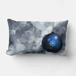 Dekorative Schneeflocken Blauer Ball Weihnachten Lendenkissen