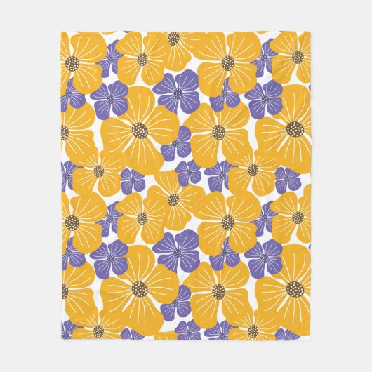Dekorative schöne abstrakte moderne Stil floral Fleecedecke (Vorderseite)