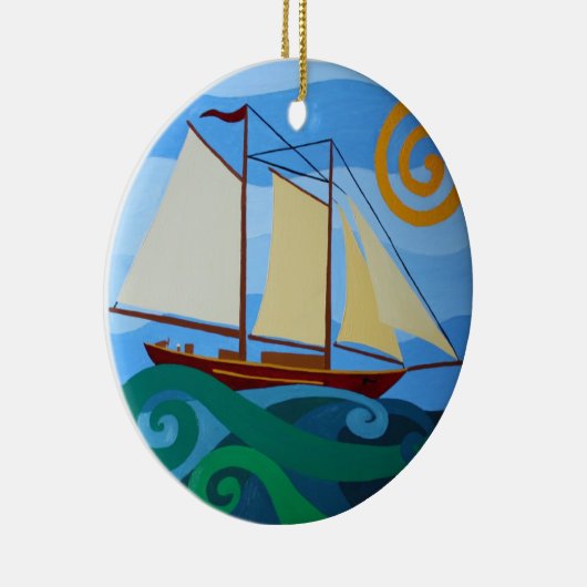 Dekorative Schooners Keramikornament (Rechts)