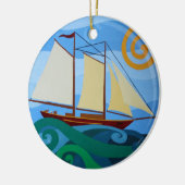 Dekorative Schooners Keramikornament (Links)