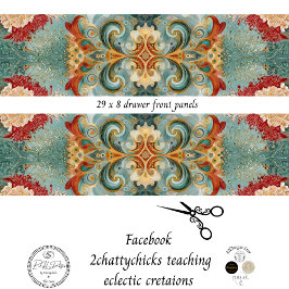 Dekorative Schubladenfront 29x8 Mixed Media Geschenkpapier Set