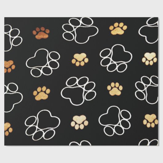 Dekorative Schwarz-weiß- und Goldtierpfeife Geschenkpapier (Flach)