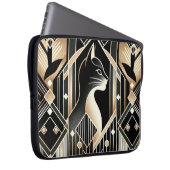 Dekorative Schwarze Katze Abstrakter Laptop-Sieb Laptopschutzhülle (Vorne Rechts)