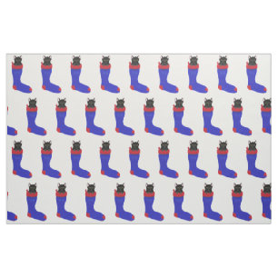 Dekorative schwarze Katze im Stoff