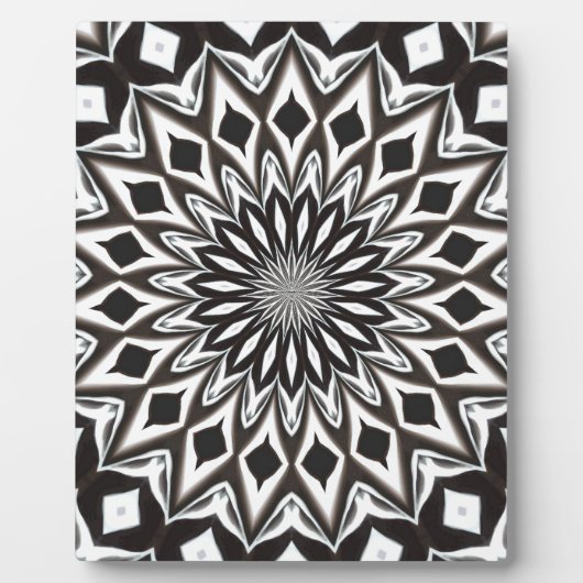 Dekorative Schwarzweiss-Mandala Fotoplatte (Vorderseite)