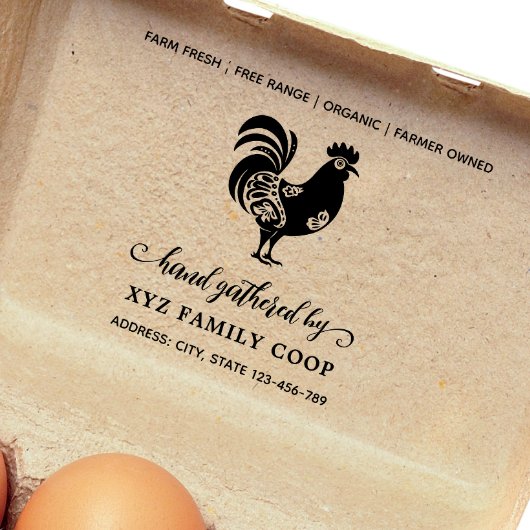 Dekorative Script Chicken Business-Briefmarke Gummistempel