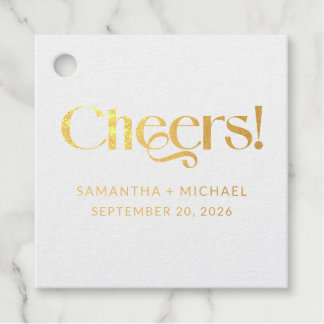 Dekorative Serif-Hochzeits-Cheers Geschenkanhänger