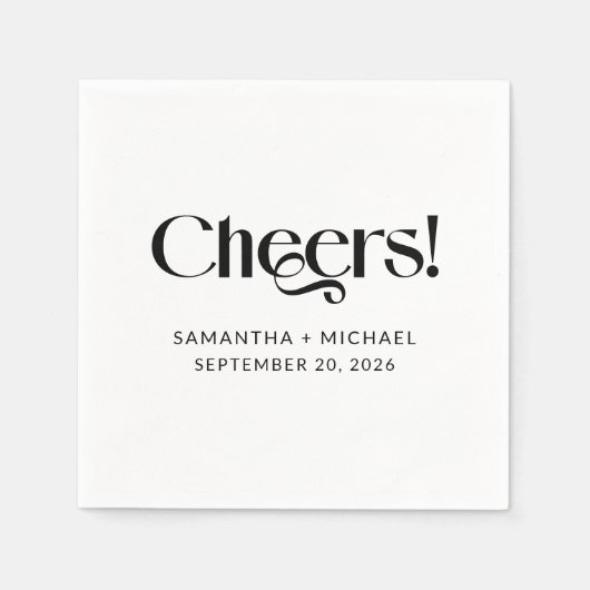 Dekorative Serif-Hochzeits Cheers Serviette (Vorderseite)