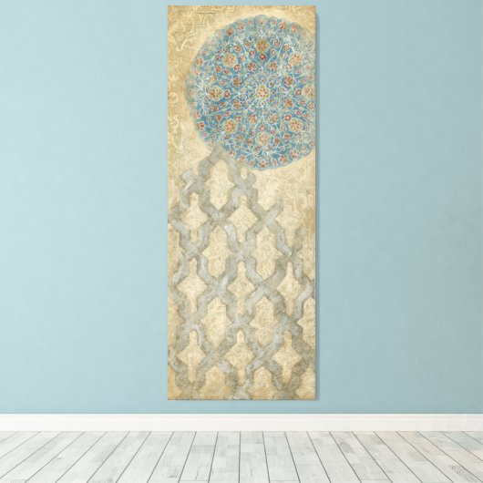 Dekorative Silber Tapestyle-Blumenarrangements Leinwanddruck (Insitu (Holzboden))