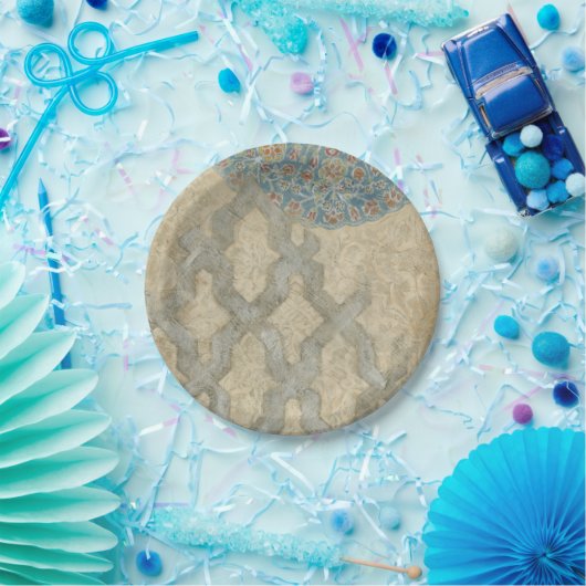 Dekorative Silber Tapestyle-Blumenarrangements Pappteller (Party)