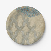 Dekorative Silber Tapestyle-Blumenarrangements Pappteller (Vorderseite)