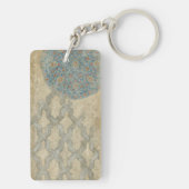 Dekorative Silber Tapestyle-Blumenarrangements Schlüsselanhänger (Rückseite)