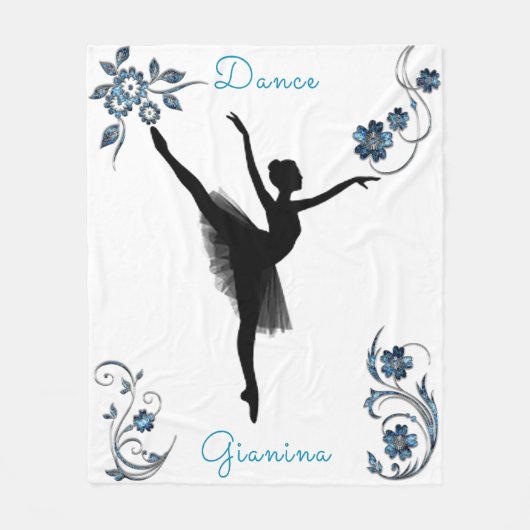 Dekorative Silver- und Blue Gem Dance Fleecedecke (Vorderseite)