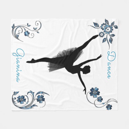 Dekorative Silver- und Blue Gem Dance Fleecedecke (Vorderseite (Horizontal))