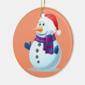 Dekorative Snowmen Santa Claus Orange Green Keramikornament (Links)