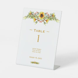 Dekorative Sommer-Blume Hochzeit Tischnummer Sockelschild