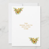 Dekorative Sommerhochzeit-Blume Dankeskarte (Rückseite)