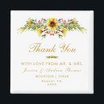 Dekorative Sommerhochzeit-Blume Magnet<br><div class="desc">Hübscher, farbenfroher und moderner Magnet für Hochzeiten mit einem schönen Blumenkranz im Sommer in Gelb, Rot, Gold und Grün. Ein niedliches botanisches Design für Ihren besonderen Tag. Ideal für Frühlings- und Sommerveranstaltungen, aber auch für Herbst/Herbst und Winter. Der gesamte Text ist vollständig an Ihre Anforderungen angepasst, wenn Sie Hilfe bei...</div>