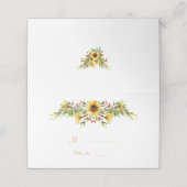 Dekorative Sommerhochzeit-Blume Platzkarte (Außenseite Aufgefaltet)