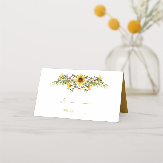 Dekorative Sommerhochzeit-Blume Platzkarte (Vorderseite)