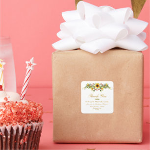 Dekorative Sommerhochzeit-Blume Quadratischer Aufkleber