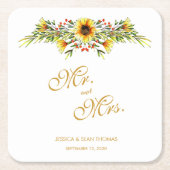 Dekorative Sommerhochzeit-Blume Rechteckiger Pappuntersetzer (Vorderseite)