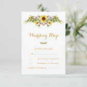 Dekorative Sommerhochzeit-Blume RSVP Karte (Stehend Vorderseite)