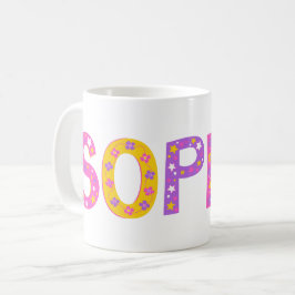 Dekorative Sophie-Blume stern rosa lila Grafik Kaffeetasse