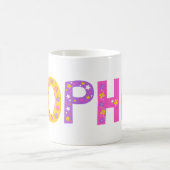 Dekorative Sophie-Blume stern rosa lila Grafik Kaffeetasse (Mittel)