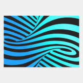 Dekorative Spiralen, abstrakte Linien, blau schwar Geschenkpapier Set (Vorderseite)