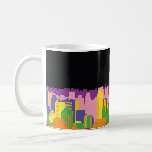 Dekorative städtische Skyline-Gebäude Kaffeetasse (Links)