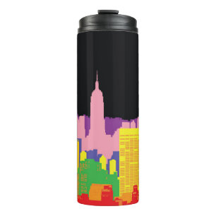 Dekorative städtische Skyline-Gebäude Thermosbecher