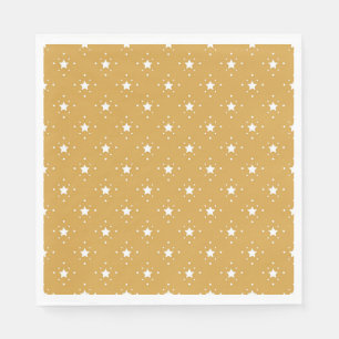 Dekorative Sterne auf goldenem Hintergrund Serviette