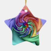 Dekorative Sternschmuck mit schillerndem Design Keramik Ornament (Hinten)