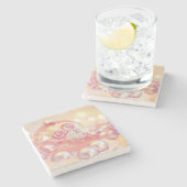 Dekorative Stickerei Steinuntersetzer (Seitenansicht)