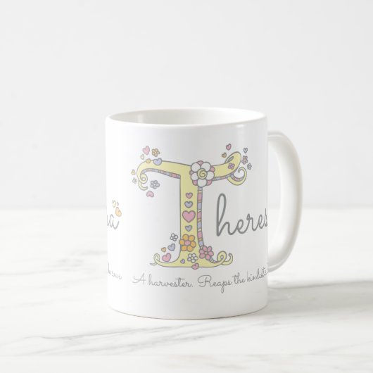 Dekorative T Monogramm-Tasse Kaffeetasse (VorderseiteRechts)