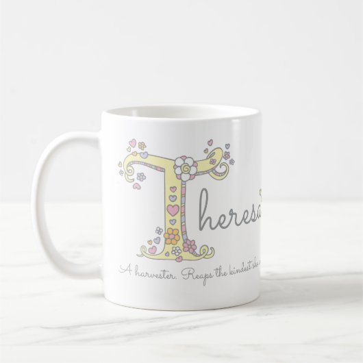 Dekorative T Monogramm-Tasse Kaffeetasse (Links)