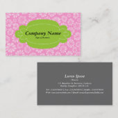 Dekorative Tafel 01 - Mars Grün - Rosa Blütenblätt Visitenkarte (Vorne/Hinten)