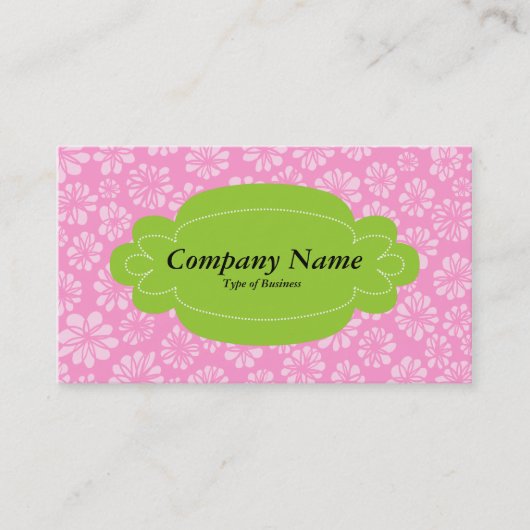 Dekorative Tafel 01 - Mars Grün - Rosa Blütenblätt Visitenkarte (Vorderseite)