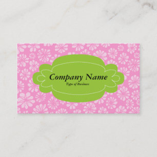 Dekorative Tafel 01 - Martian Green - Pink Floral Visitenkarte