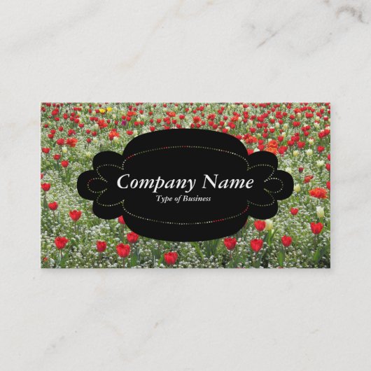 Dekorative Tafel 01 - Schwarz - Bett der Tulpen Visitenkarte (Vorderseite)