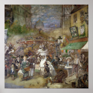 Dekorative Tafel, die Paris darstellt Poster