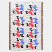 dekorative Tagesdecke rote und blaue Pixel; Decke (Vorderseite Vertikal)