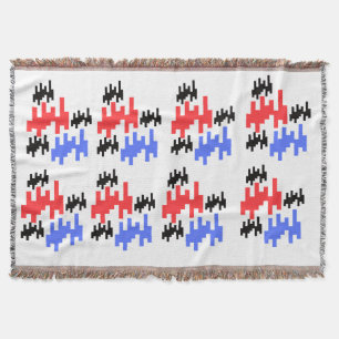 dekorative Tagesdecke rote und blaue Pixel; Decke