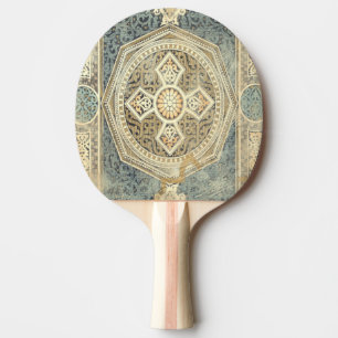Dekorative Tapisserie mit verziertem geometrischem Tischtennis Schläger