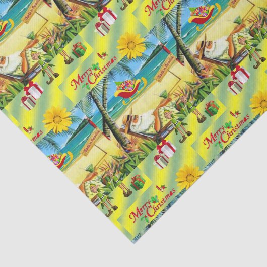 Dekorative Taschentücher Weihnachtsbum Santa Seidenpapier (Ausschnitt)