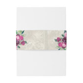 Dekorative Taube Hochzeit mit Grau, Wein und Rosen Einladungsbanderole (Rückseitenbeispiel)