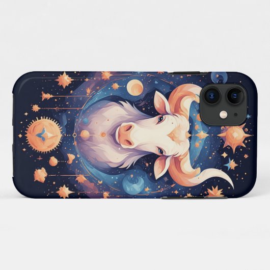 Dekorative Taurus Zodiac Illustration Case-Mate iPhone Hülle (Rückseite (Horizontal))